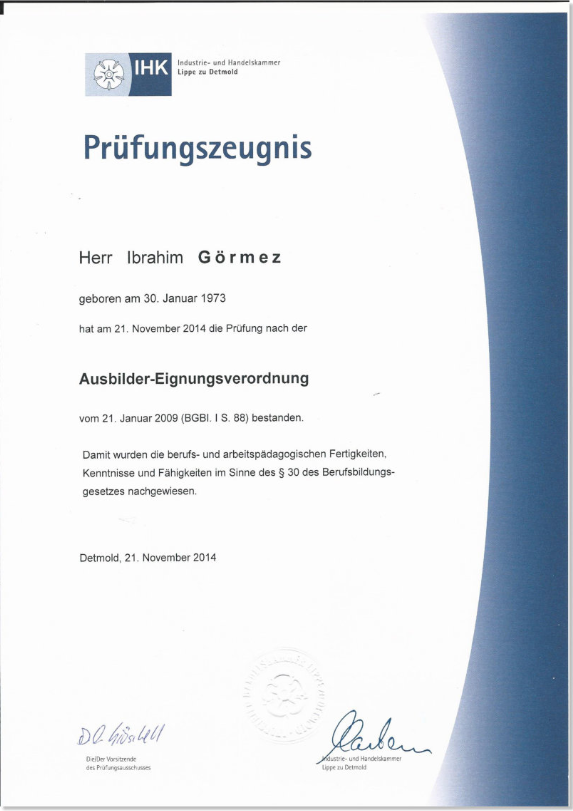 IHK – Ausbilder-Eignungsverordnung