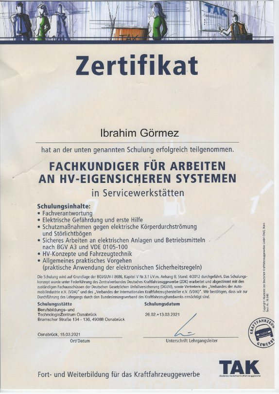 TAK – HV-eigensichere Systeme